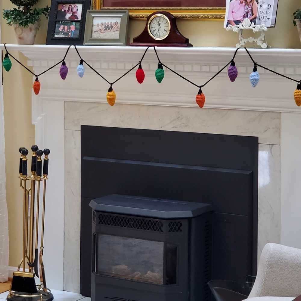 Christmas Lights Crochet Handmade New 6' 6"